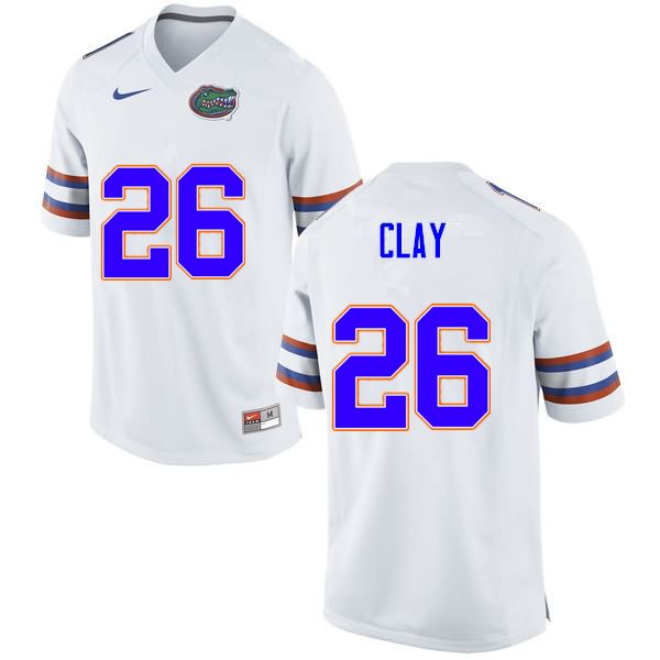 Men's NCAA Florida Gators Robert Clay #26 Stitched Authentic Nike White College Football Jersey TEV2165BM